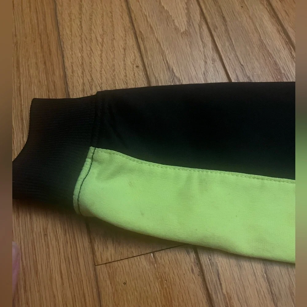 Nike Kids' Black & Neon Yellow-Green Full-Zip Track Jacket Sweatshirt Boys Sz 4